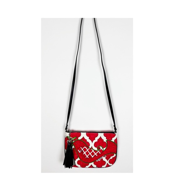 Brighton Handbags - Brighton Love Dove Crossbody Pouch Red White Tassel